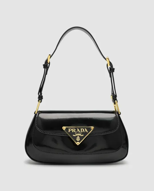 Сумка жіноча Prada Patent Leather Shoulder Bag Black Ціна