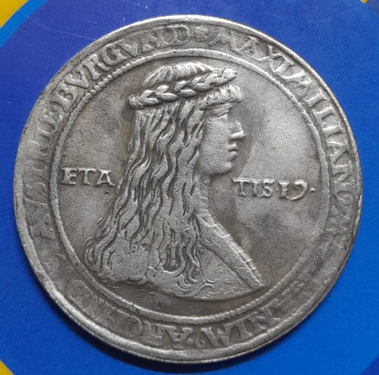 Шау-талер 1479 р. Римська Імперія. Одруження Максиміліана та Марії Бургунської . Копія. Ціна