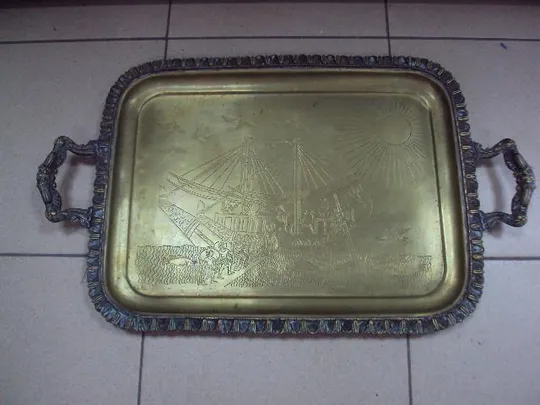 Поднос египетский сюжет 34,3 х 45,5 см №11497 Ціна