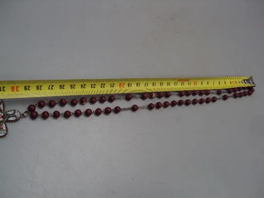 Крест нательный эмаль Итальянская мозаика крестик и бусы четки длина 5 см и 29 см №13823 З аукціону