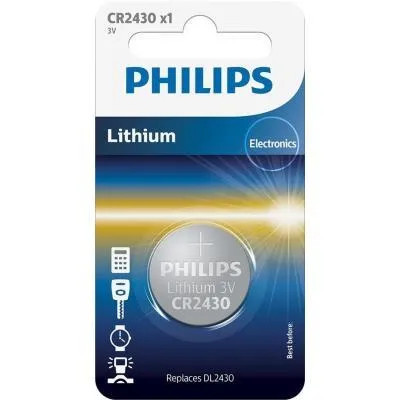 Батарейка Philips CR2430 Lithium * 1 (CR2430/00B) Ціна