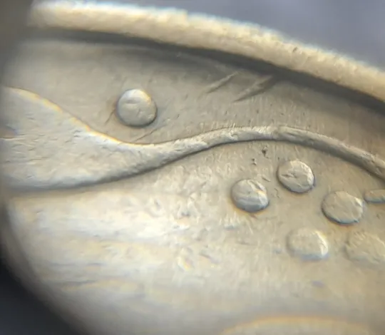 (5164) 50 копійок 1992 1АВм брак "дві полоски" на реверсі (50 копеек 1992 царапина штемпеля) З аукціону