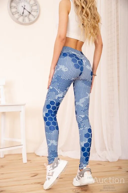 Лосины, цвет сине-белый, 172R3112-5 Продаж