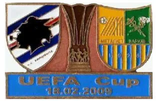 фото, Футбол значок   Самдория Италия - ФК Металлист Харьков Кубок УЕФА 2008-09
