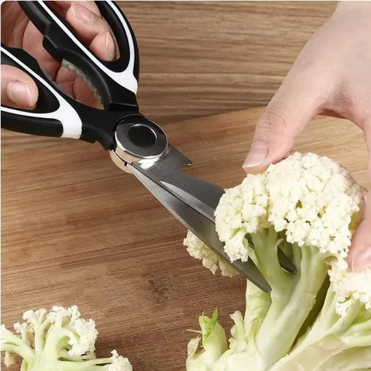 Кухонные ножницы с орехоколом и открывалкой металлические 20*9*1,5 см в чехле Де купити