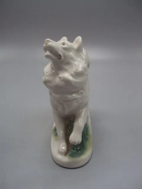 Фигура фарфор статуэтка Гжель собака лайка собачка высота 11,7 см №258 З аукціону