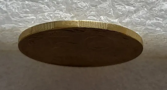 (7920) 50 копійок 1992 1БАм гарний облой на канті аверса зліва, роздвоєний кант (50 копеек 1992 брак) 1БАд Де купити