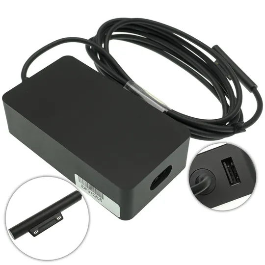 Купити Блок живлення для планшета MICROSOFT 15V, 4A, 65W, 6pin, Black (Surface Pro 5, Pro 6, Pro 4, Pro3, Book) (без мережевого кабеля