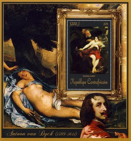фото, ЦАР-Живопись- Антуан Ван Дейк -2011.Чистый  красивый Блок.MNH.