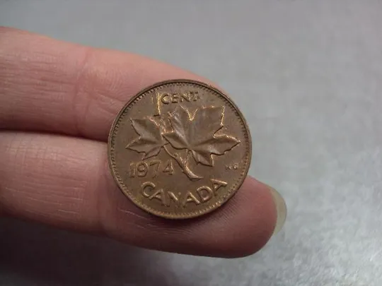 монета канада 1 цент 1974 №9520 З аукціону