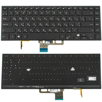 фото, Клавіатура для ноутбука ASUS (UX550 series) ukr, black, без фрейму, підсвічування клавіш (ОРИГИНАЛ)