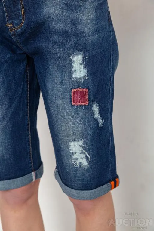 Шорты джинсовые женские с потертостями, цвет синий, 244R5552 Де купити