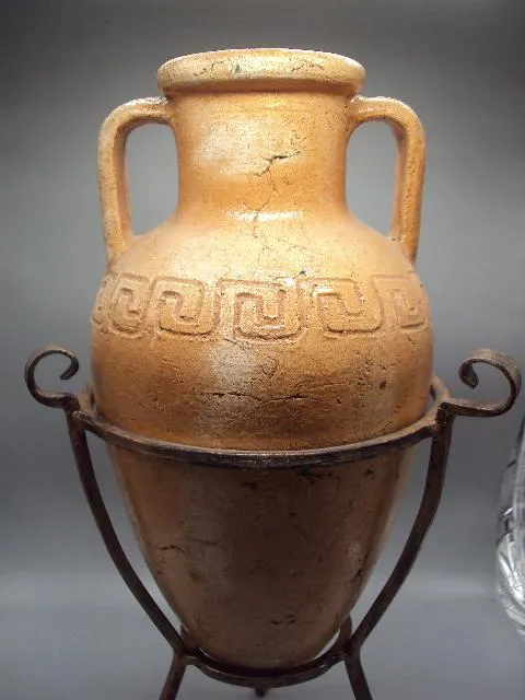 Амфора на подставке глина металл ваза размеры 11 х 38,5-39 см, подставка высота 35,7 х 39,6 см №4184 Недорого