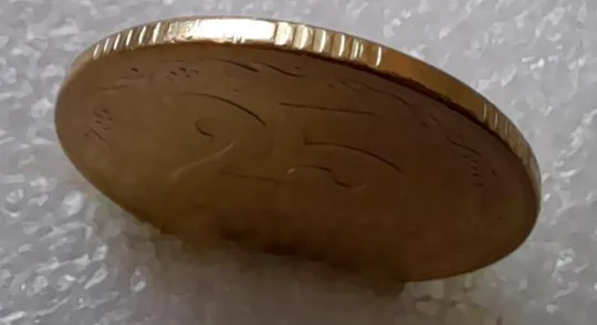 (3469) 25 копійок 1994 1БВк  брак гуртильного кільця (варіант) (25 копеек 1994 1БВк) З аукціону