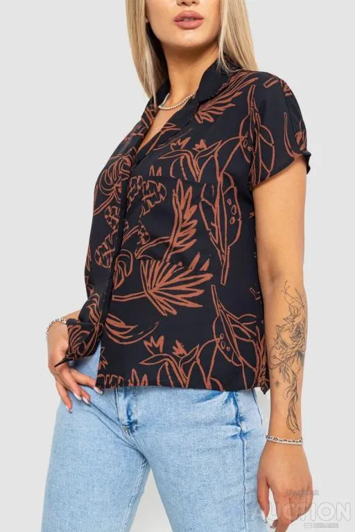 Блуза шифоновая, цвет черный, 244R291 З аукціону