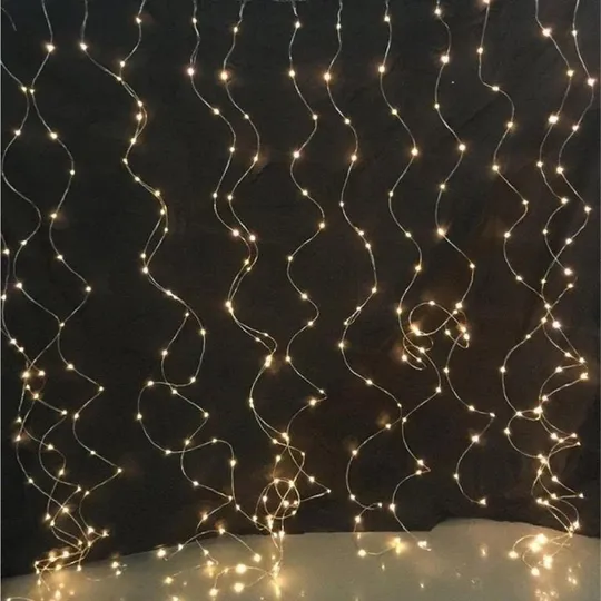 Гирлянда штора Роса + пульт, 3x2м, 400 LED, от USB и сети 220В, 20 нитей, 8 режимов Теплый белый Недорого