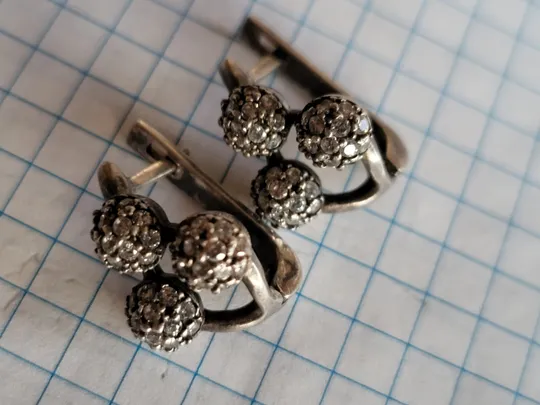Серьги серебро 925, с камешками З аукціону