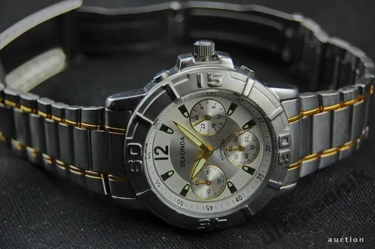 хронограф Sekonda дата 50м. белый циферблат З аукціону