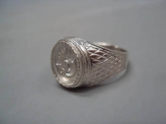 Мужской перстень кольцо овал зодиак Водолей гороскоп серебро Украина вес 5,87 г размер 20 №15149 З аукціону