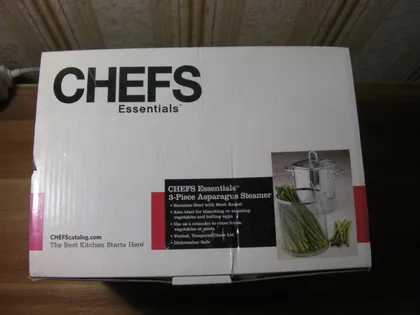 фото, Нова Пароварка для Спаржі / Овочів / М'яса / Риби CHEFS Essentials 26219 Нержавіюча Сталь для Всіх Видів Плит з США