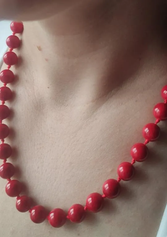 Купити Красивые бусы настоящий коралл 45 см длина, 10 мм диаметр nk233