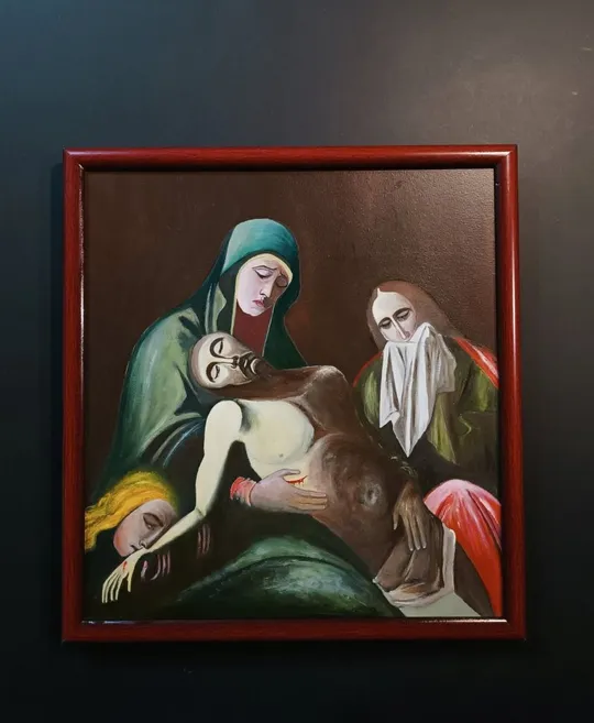&quot;Оплакивание мертвого Христа&quot; (копия двп масло 50*40 в раме) Ціна