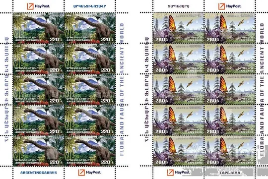 Армения-Фауна Древнего Мира -Динозавры-2018. Чистые полные Два (2) Листа -10 марок.  MNH. Ціна