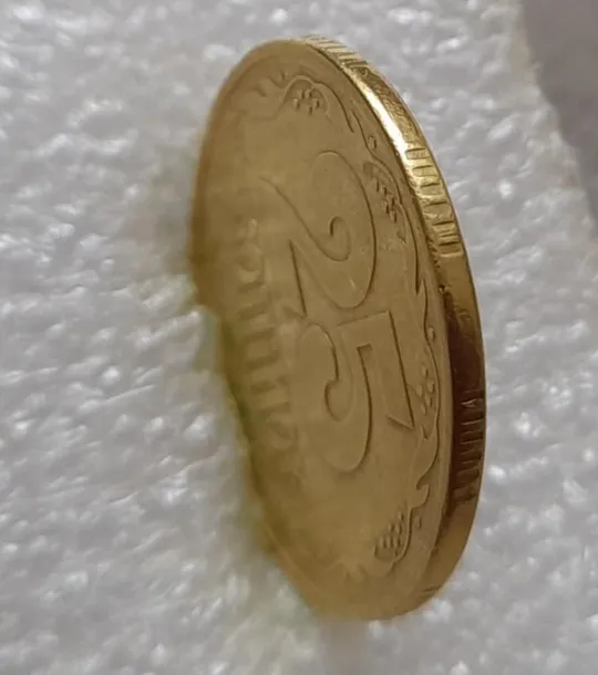 Купити (3459) 25 копійок 1994 1БВк  брак гуртильного кільця (1 варіант) (25 копеек 1994 1БВк)