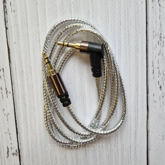 Аудіо AUX кабель 3.5 - 3.5 мм прямий-кутовий сірий 1м Ціна