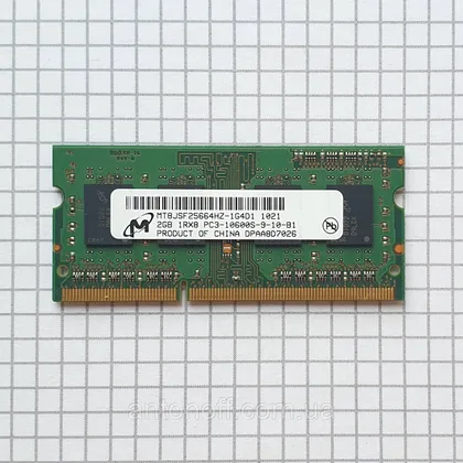 фото, Модуль пам'яті Micron 2GB 1RX8 PC3-10600S (DDR3) MT8JSF25664HZ-1G4D1 оригінал для ноутбука
