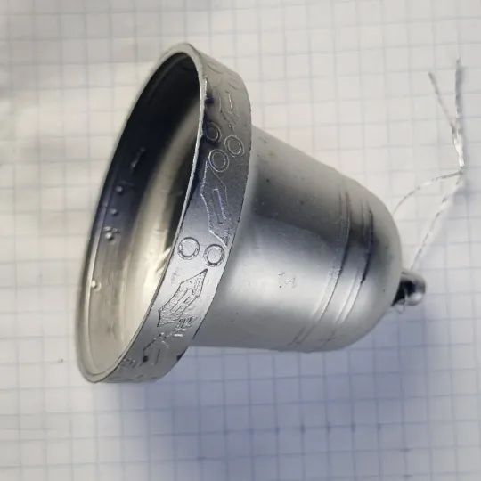 Елочная игрушка «серебряный колокольчик с гравировкой» (ссср) Де купити