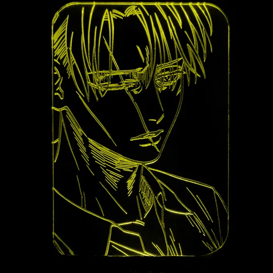 Акриловий світильник-нічник Леві Аккерман 3 жовтий tty-n001209 Ціна