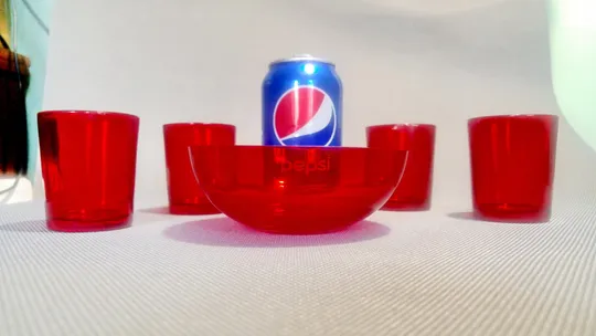 Набір піалка креманка салатниця цукерниця та стопки 4шт червоне фарбоване скло Німеччина Вживане З аукціону