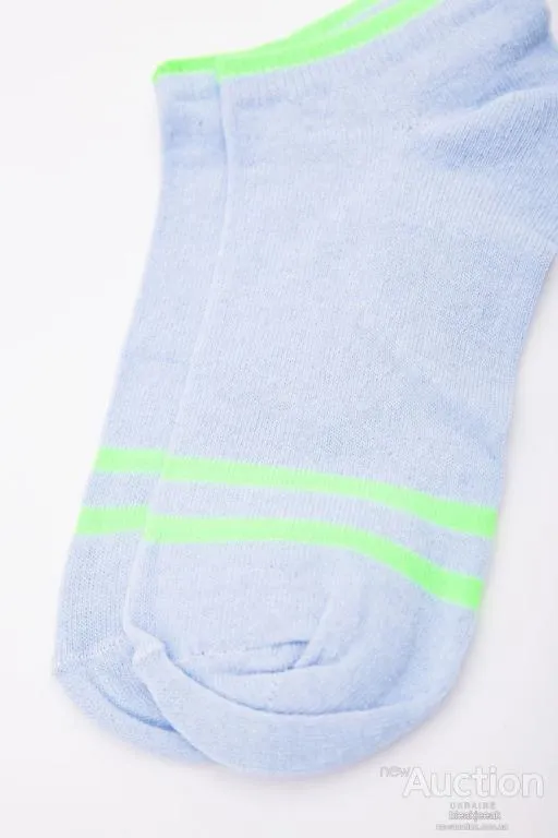 Купити Женские короткие носки, голубого цвета с полосками, 167R221-1