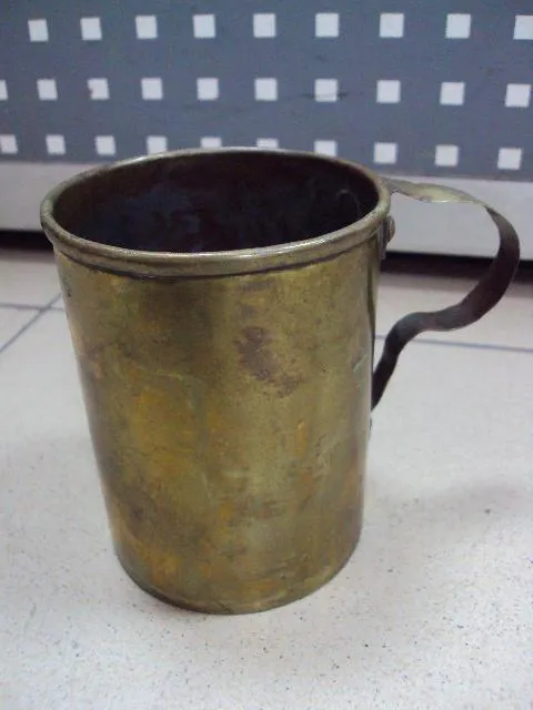 Кружка латунь высота 11 см, диаметр 8,5 см (№34) №11458 Де купити