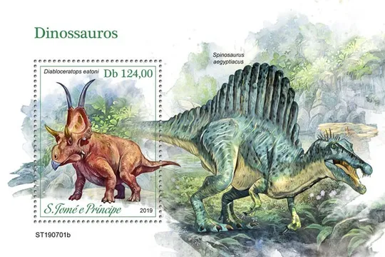 Сан Томе и Принсипи-Динозавры-2019. Чистый полный красивый комплект.MNH. Ціна