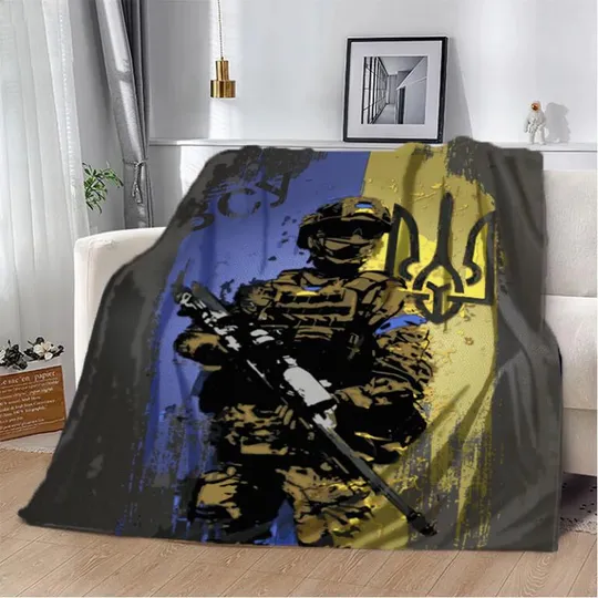 Плед патриотический 3D Несокрушимый воин 20222313_B 10573 135х160 см Ціна