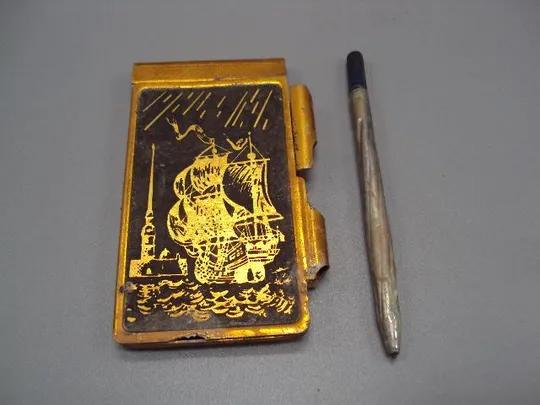 Блокнот парусник корабль металл записная книжка длина 8,5 см №13545 Інтернет-аукціон