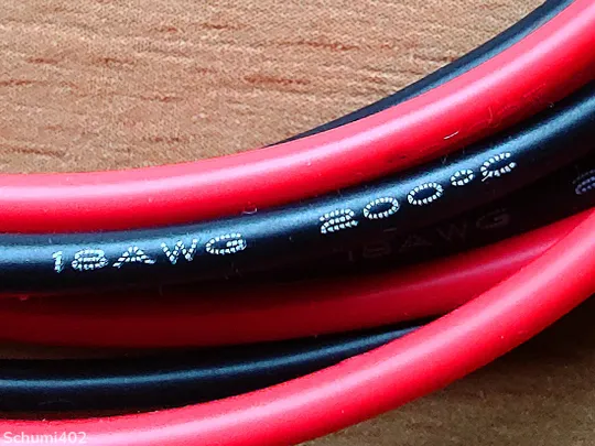 Купити Провід силіконовий м&#039;який 18 AVG червоний+чорний по 1 метру