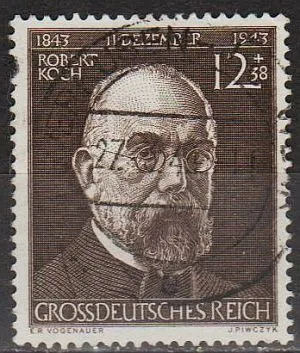 фото, 1944 - Рейх - 100 лет Р.Коха Mi.864 _гаш