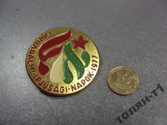 знак пионерский лагерь венгрия forradalmi ifjusagi napok 1977 №10666 Продаж