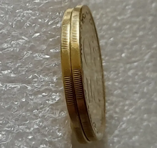 (5510) 50 копійок 2013 поворот (порушення соосності)  - 2 монети одним лотом (50 копеек 2013 брак) Недорого