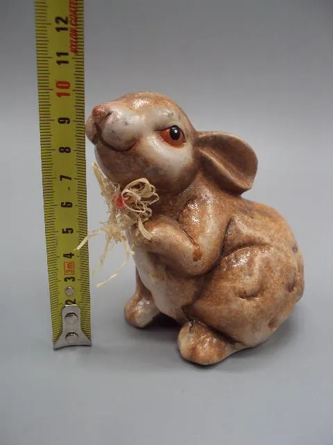 Фигура керамика статуэтка Европа зайка с бантом заяц зайчик с бантиком высота 10 см №11006 Інтернет-аукціон