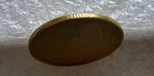 (2525) 50 копійок 1994 1.1АЕк поворот (порушення соосності) (50 копеек 1994 1.1АЕк брак сдвиг) Де купити