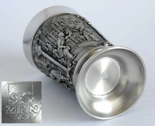 Антикварний келих К. Шпіцвег 400 мл олово Germany Недорого