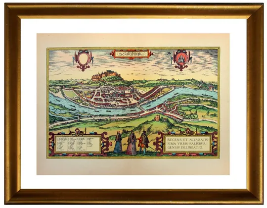 План карта Зальцбурга 1570 р. копія 1938 р. Лейпциг Fv8.9 Де купити