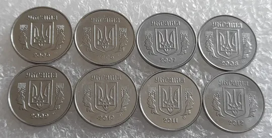 (4162) 1 копійка 2005, 2006, 2007, 2008, 2009, 2010, 2011, 2012 - 8 монет одним лотом (1 копейка 2005-2012) З аукціону
