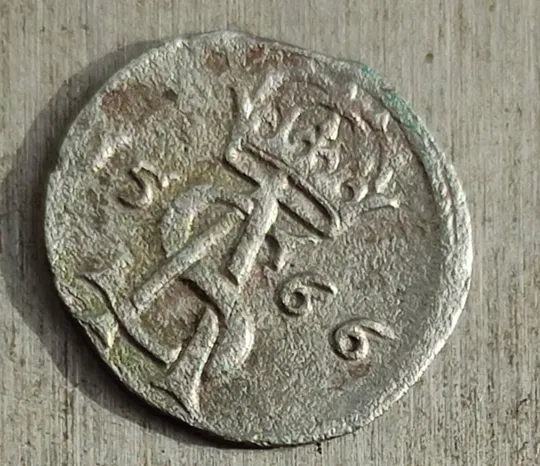 Монета двойной денарий 1566 года серебро рыцарь погоня Литва Польша fp993 Ціна