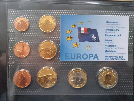 Французькі південні і Антарктичні території. Набір монет Євромонет(Європроба) Ціна