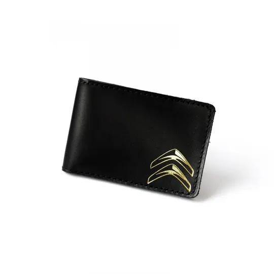 Обкладинка для автодокументів з логотипом &quot;Citroen&quot; чорна з позолотою. Ціна